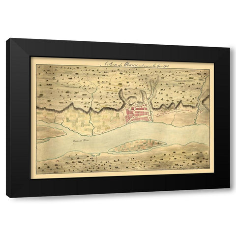Albany New York -1758 Black Modern Wood Framed Art Print by Unknown
