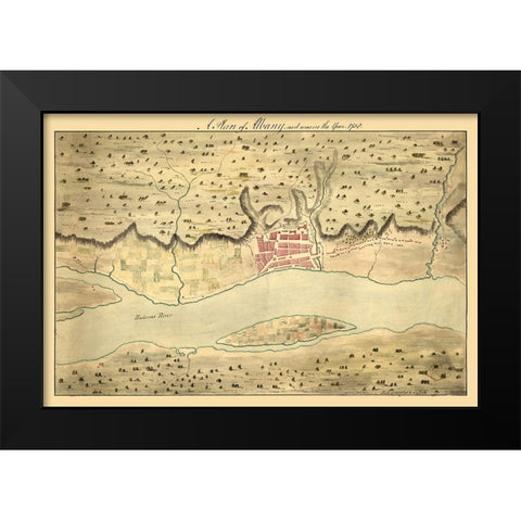Albany New York -1758 Black Modern Wood Framed Art Print by Unknown