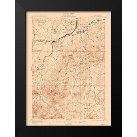 Ausable New York Quad - USGS 1903 Black Modern Wood Framed Art Print by USGS