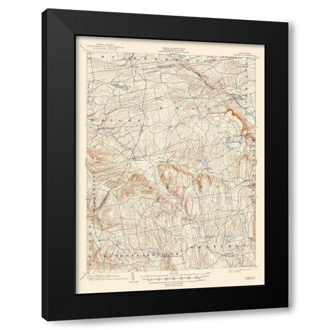 Berne New York Quad - USGS 1903 Black Modern Wood Framed Art Print by USGS