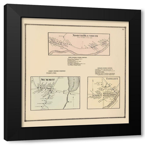 North Blenheim Summit Esperance New York Landowner Black Modern Wood Framed Art Print with Double Matting by Beers