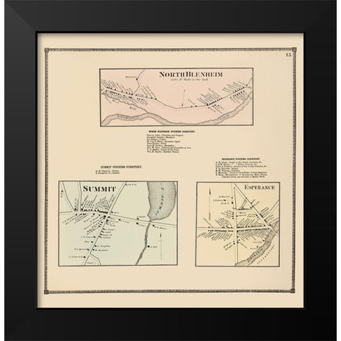 North Blenheim Summit Esperance New York Landowner Black Modern Wood Framed Art Print by Beers