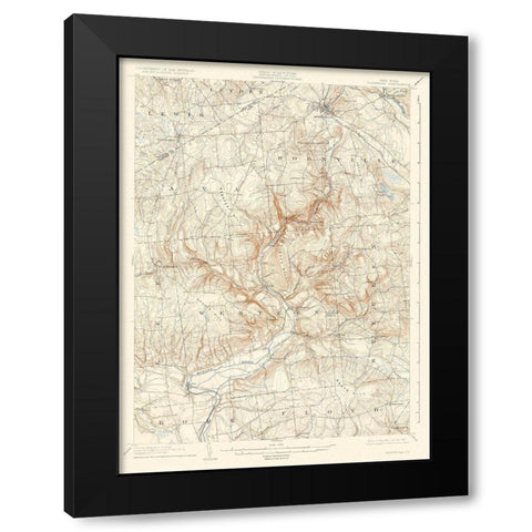 Boonville New York Quad - USGS 1904 Black Modern Wood Framed Art Print with Double Matting by USGS