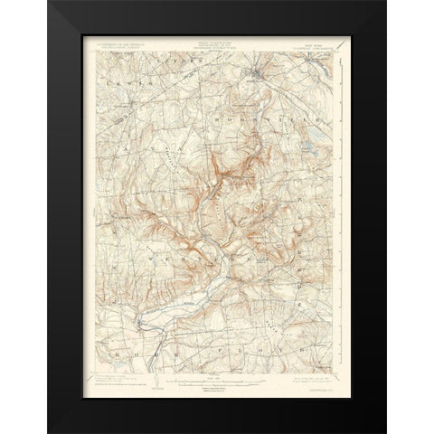 Boonville New York Quad - USGS 1904 Black Modern Wood Framed Art Print by USGS