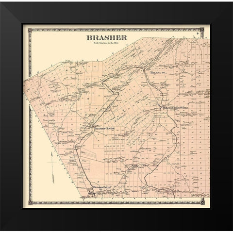 Brasher New York Landowner - Stone 1865 Black Modern Wood Framed Art Print by Stone