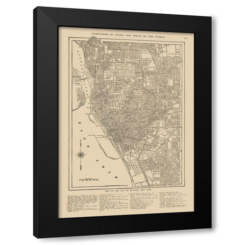 Buffalo  New York - Reynold 1921 Black Modern Wood Framed Art Print with Double Matting by Reynold