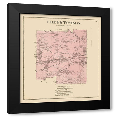 Cheektowaga New York Landowner - Stone 1866 Black Modern Wood Framed Art Print by Stone
