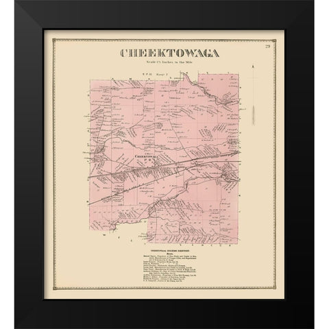 Cheektowaga New York Landowner - Stone 1866 Black Modern Wood Framed Art Print by Stone