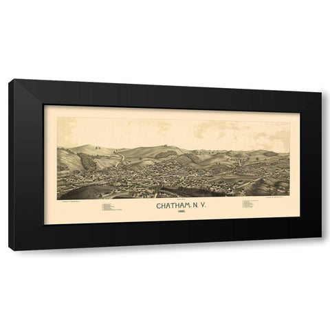 Chatham New York - Burleigh 1886  Black Modern Wood Framed Art Print with Double Matting by Burleigh