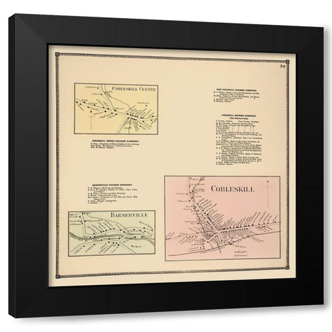 Cobleskill, Bannerville New York Landowner Black Modern Wood Framed Art Print with Double Matting by Beers