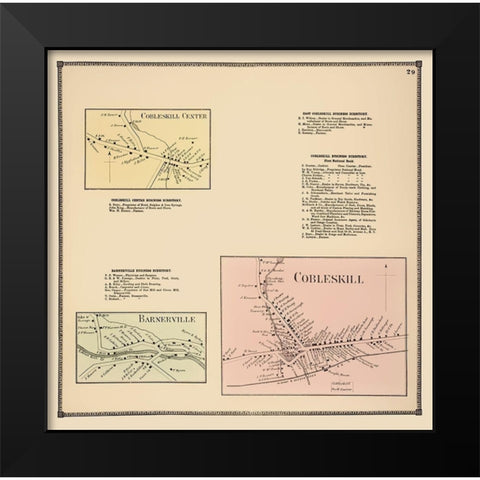 Cobleskill, Bannerville New York Landowner Black Modern Wood Framed Art Print by Beers