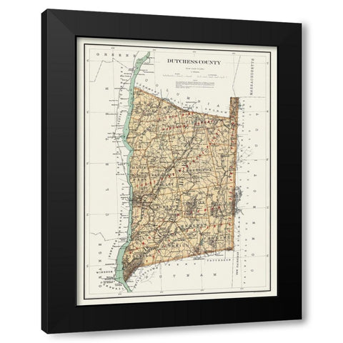 Dutchess New York Landowner - Bien 1895 Black Modern Wood Framed Art Print with Double Matting by Bien