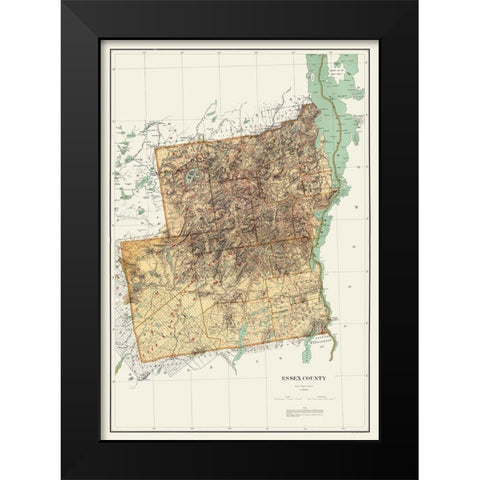 Essex New York Landowner - Bien 1895 Black Modern Wood Framed Art Print by Bien