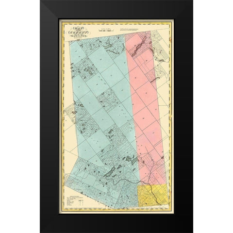 Hamilton New York Landowner - Burr 1829 Black Modern Wood Framed Art Print by Burr