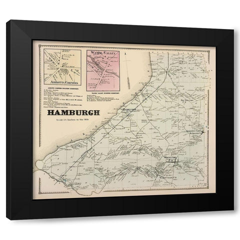 Hamburgh New York Landowner - Stone 1866 Black Modern Wood Framed Art Print with Double Matting by Stone