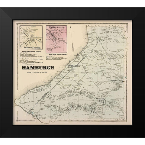 Hamburgh New York Landowner - Stone 1866 Black Modern Wood Framed Art Print by Stone