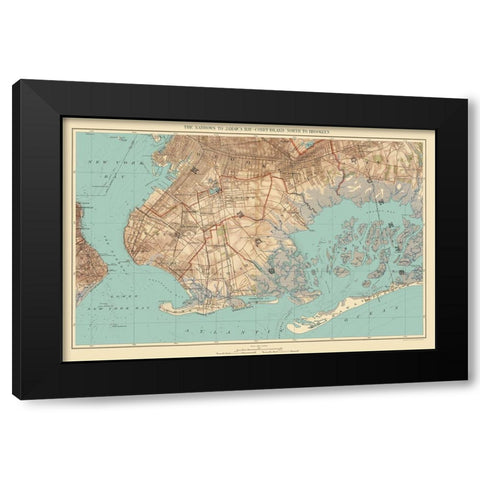 Jamaica Bay, Coney Island, Brooklyn New York Black Modern Wood Framed Art Print by Bien