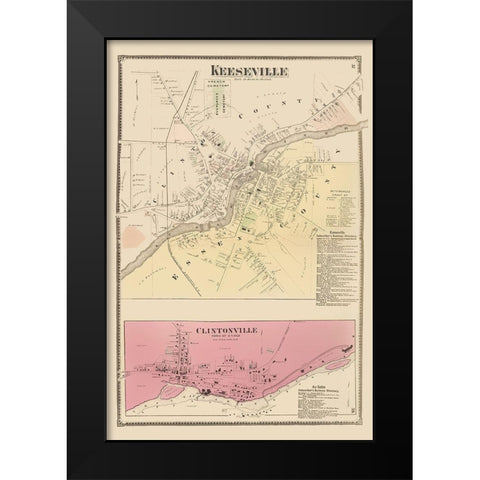 Keeseville, Clintonville New York Landowner Black Modern Wood Framed Art Print by Beers