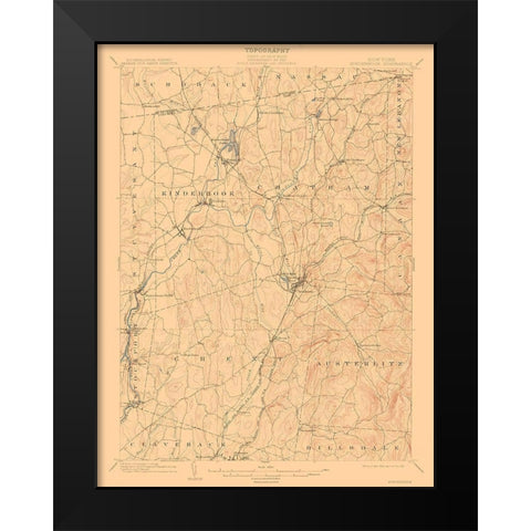 Kinderhook New York Quad - USGS 1903 Black Modern Wood Framed Art Print by USGS