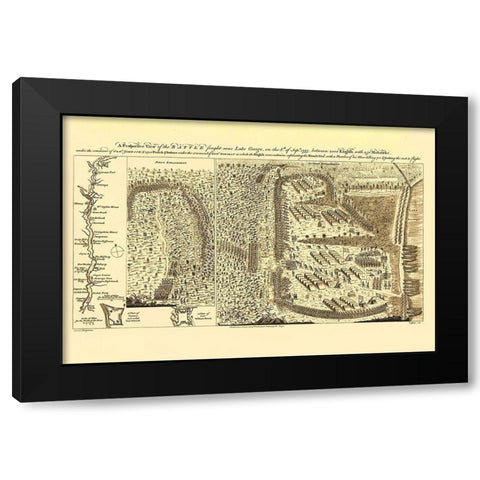 Lake George Battle Black Modern Wood Framed Art Print with Double Matting by JEFFERYS
