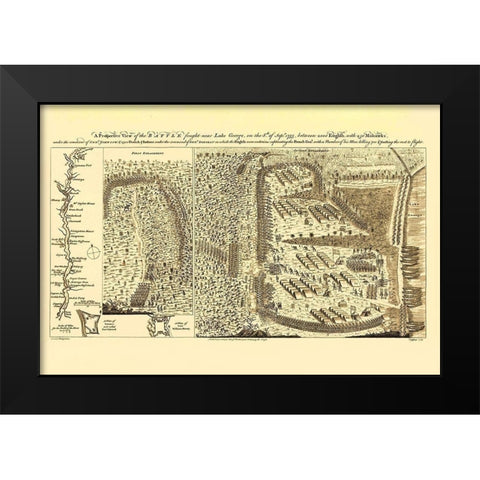 Lake George Battle Black Modern Wood Framed Art Print by JEFFERYS