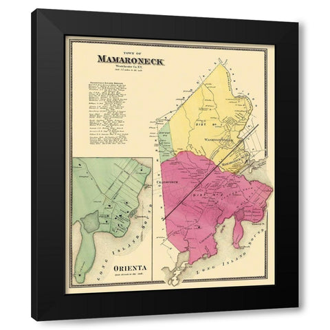 Mamaroneck, Orienta New York Landowner - Beers Black Modern Wood Framed Art Print by Beers