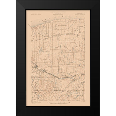 Macedon New York Quad - USGS 1900 Black Modern Wood Framed Art Print by USGS