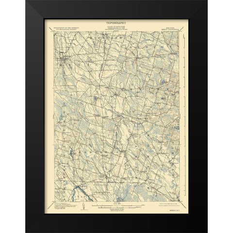 Mexico New York Quad - USGS 1905 Black Modern Wood Framed Art Print by USGS