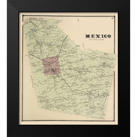 Mexico New York Landowner - Stone 1866 Black Modern Wood Framed Art Print by Stone