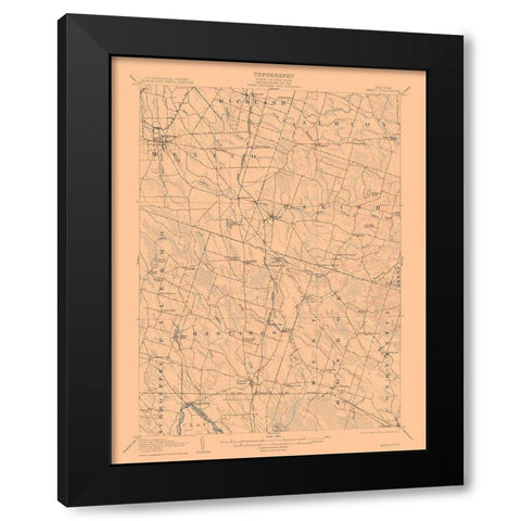 Mexico New York Quad - USGS 1905 Black Modern Wood Framed Art Print with Double Matting by USGS