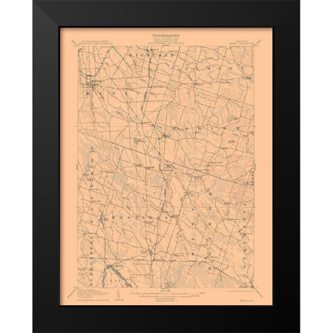 Mexico New York Quad - USGS 1905 Black Modern Wood Framed Art Print by USGS