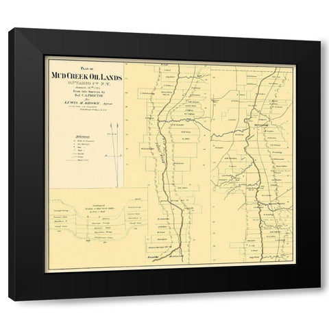 Mud Creek Oil Lands Ontario County New York Black Modern Wood Framed Art Print with Double Matting by Proctor