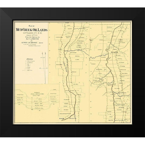 Mud Creek Oil Lands Ontario County New York Black Modern Wood Framed Art Print by Proctor