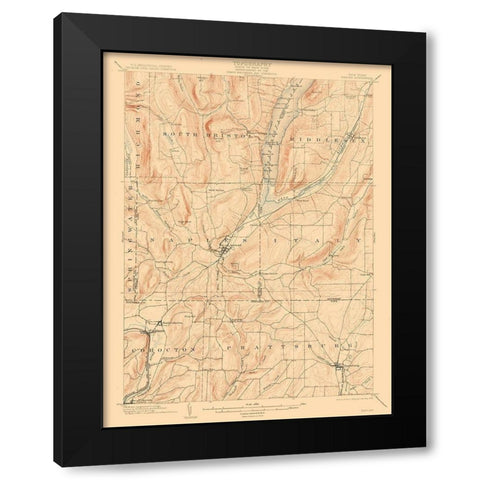 Naples New York Quad - USGS 1903 Black Modern Wood Framed Art Print by USGS