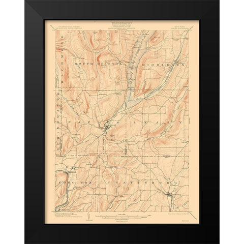 Naples New York Quad - USGS 1903 Black Modern Wood Framed Art Print by USGS