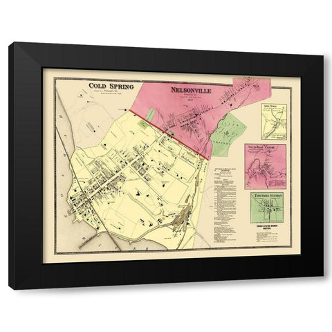 Nelsonville, Cold Springs New York Landowner Black Modern Wood Framed Art Print with Double Matting by Beers