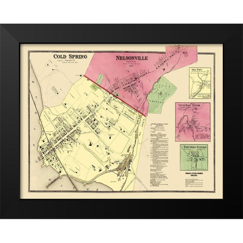 Nelsonville, Cold Springs New York Landowner Black Modern Wood Framed Art Print by Beers