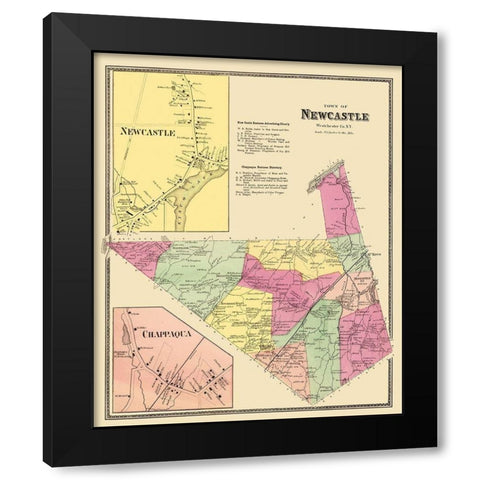 Newcastle, Chappaqua New York Landowner Black Modern Wood Framed Art Print with Double Matting by Beers