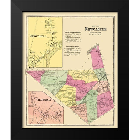 Newcastle, Chappaqua New York Landowner Black Modern Wood Framed Art Print by Beers