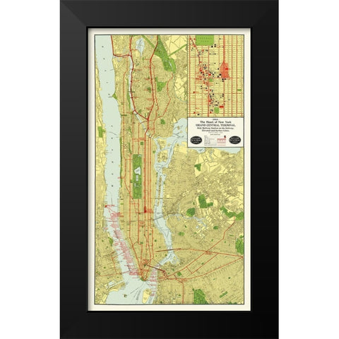 Grand Central Terminal - 1918 Black Modern Wood Framed Art Print by Unknown