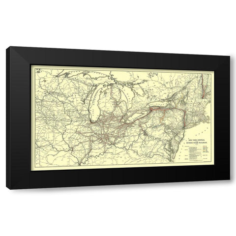 New York Central, Hudson River Railroad 1900 Black Modern Wood Framed Art Print with Double Matting by Matthews