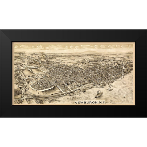 Newburgh New York -1900 Black Modern Wood Framed Art Print by Unknown