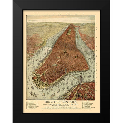 New York - Root 1879  Black Modern Wood Framed Art Print by Root