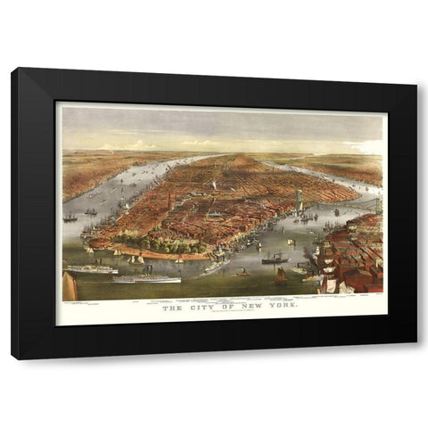 New York - Ives 1870  Black Modern Wood Framed Art Print by Ives
