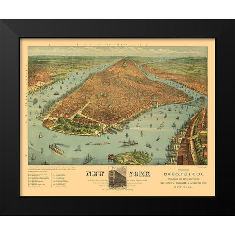 New York - Ives 1879  Black Modern Wood Framed Art Print by Ives