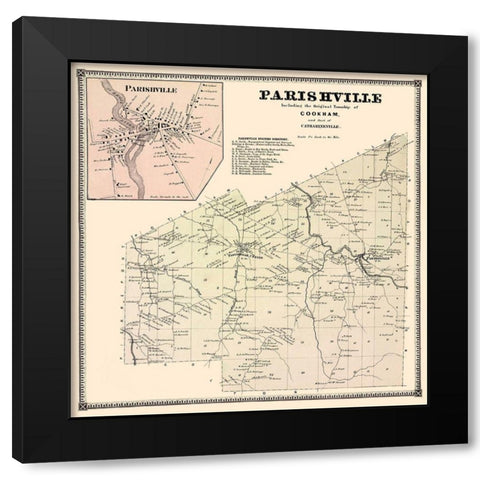 Parishville New York Landowner - Stone 1865 Black Modern Wood Framed Art Print with Double Matting by Stone