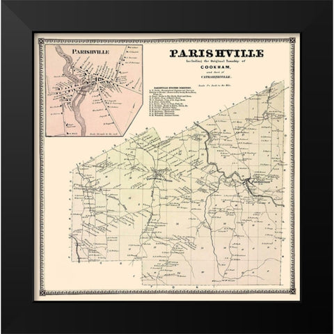 Parishville New York Landowner - Stone 1865 Black Modern Wood Framed Art Print by Stone