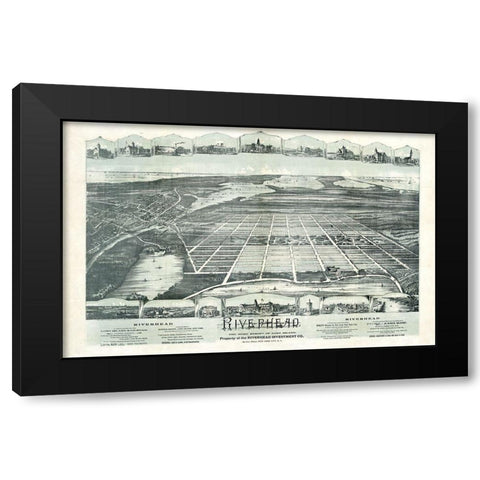 Riverhead New York -1890 Black Modern Wood Framed Art Print by Unknown
