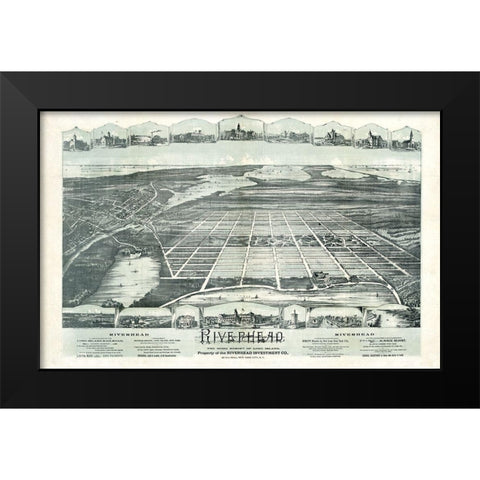 Riverhead New York -1890 Black Modern Wood Framed Art Print by Unknown