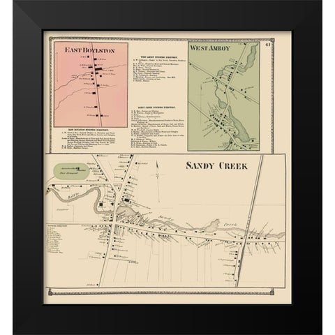 Sandy Creek Business District New York Landowner Black Modern Wood Framed Art Print by Stone